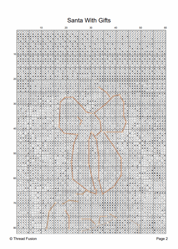 1_k91 Santa With Gifts - Cross Stitch Pattern PDF