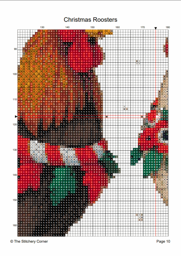 1_(tf)d165 Christmas Roosters - Cross Stitch Pattern PDF