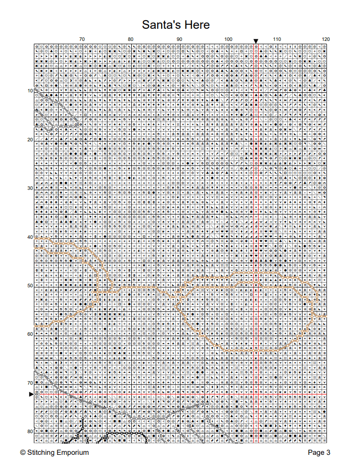 Santa's Here - Cross Stitch Design PDF