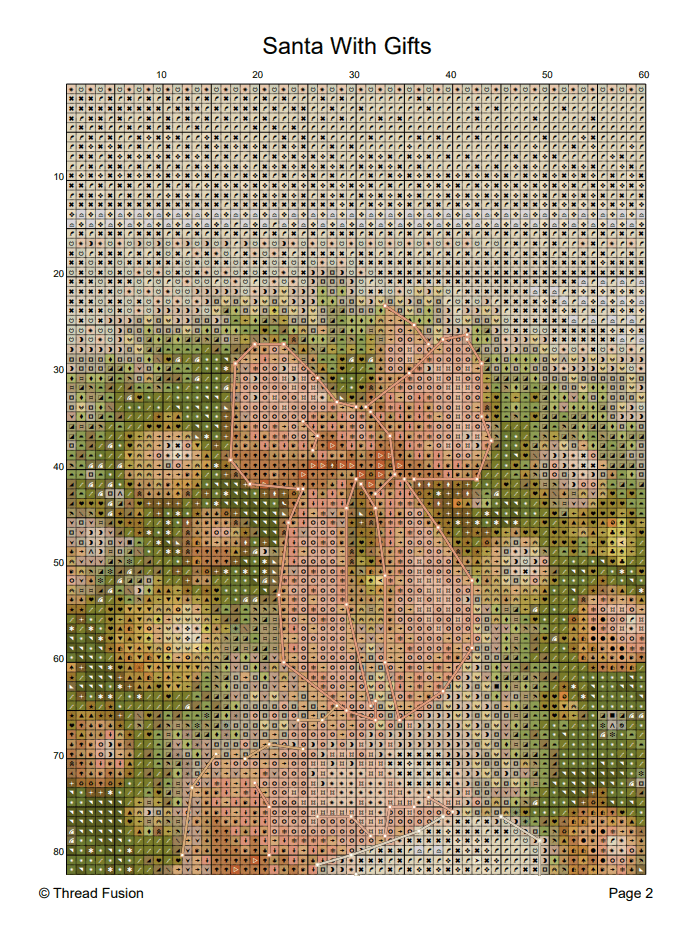 2_k91 Santa With Gifts - Cross Stitch Pattern PDF