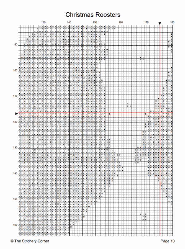 2_(tf)d165 Christmas Roosters - Cross Stitch Pattern PDF