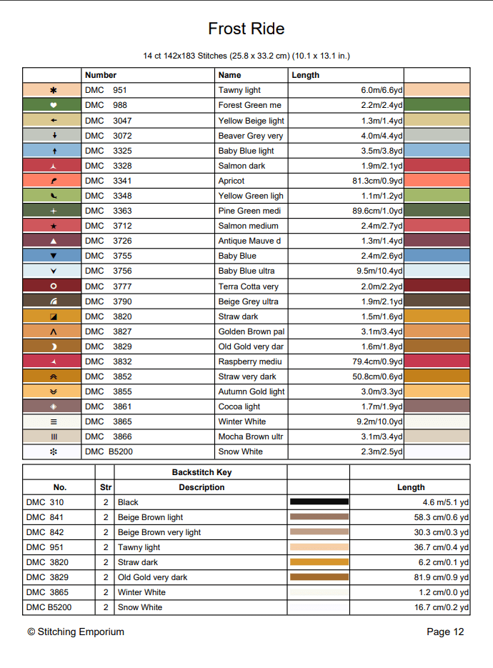 Frost Ride - Cross Stitch Design PDF