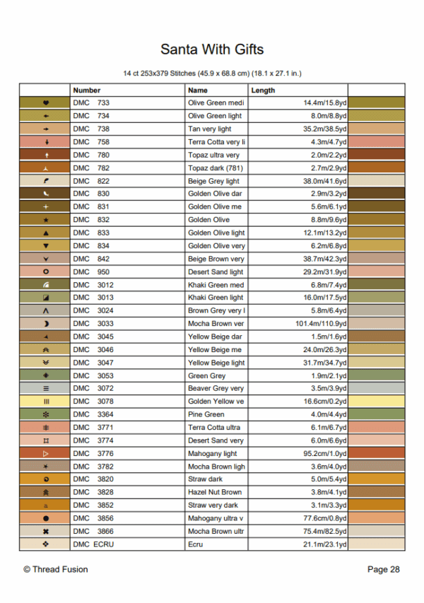 3_k91 Santa With Gifts - Cross Stitch Pattern PDF