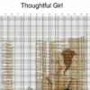 One Page Thoughtful Girl - Cross Stitch Pattern PDF