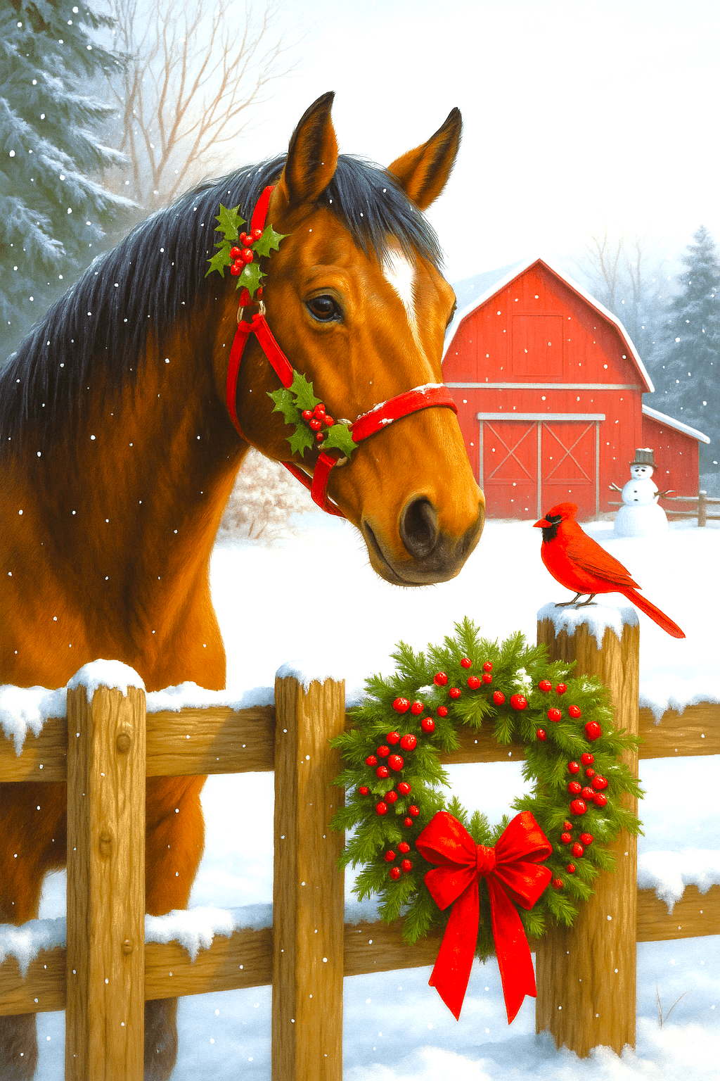 Barn Horse cross-stitch pattern