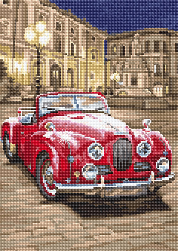 page Red Car - Cross Stitch Pattern PDF