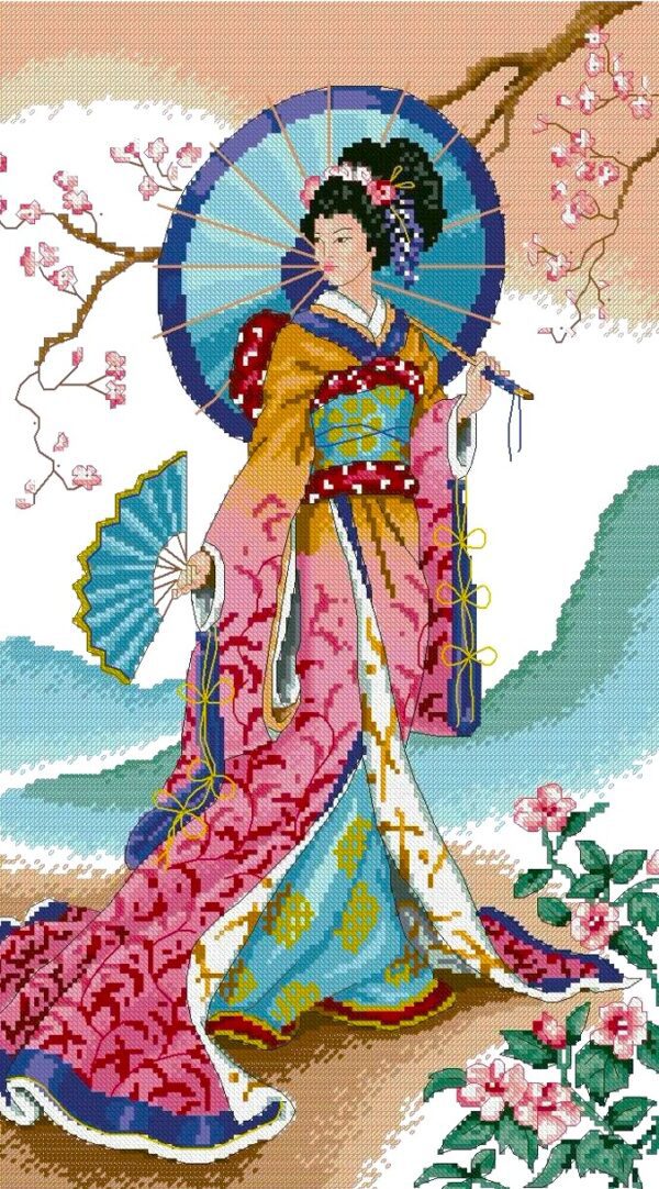 page Chinese Queen - Cross Stitch Pattern PDF