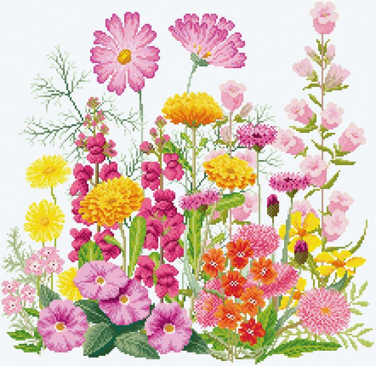 page Flowers - Cross Stitch Pattern PDF