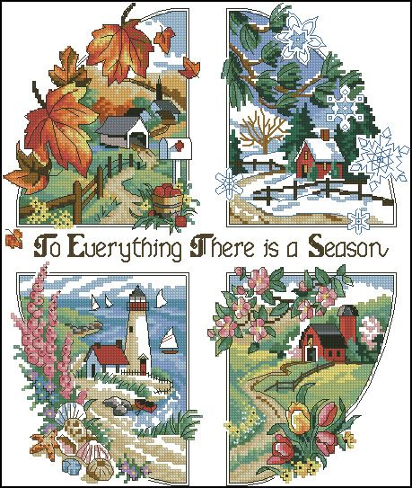 page Four Seasons - Cross Stitch Pattern PDF