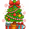 (TF)d166 Christmas Tree With Presents - Cross Stitch Pattern PDF