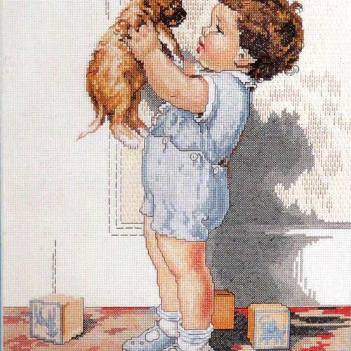 (TF)d8 Kid With Puppy - Cross Stitch Pattern PDF