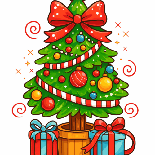 (TF)d166 Christmas Tree With Presents - Cross Stitch Pattern PDF