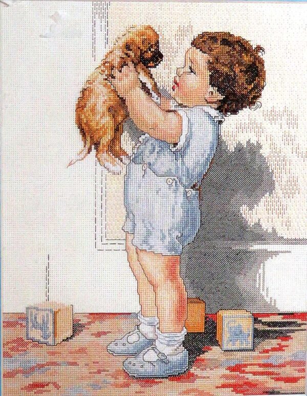 (TF)d8 Kid With Puppy - Cross Stitch Pattern PDF