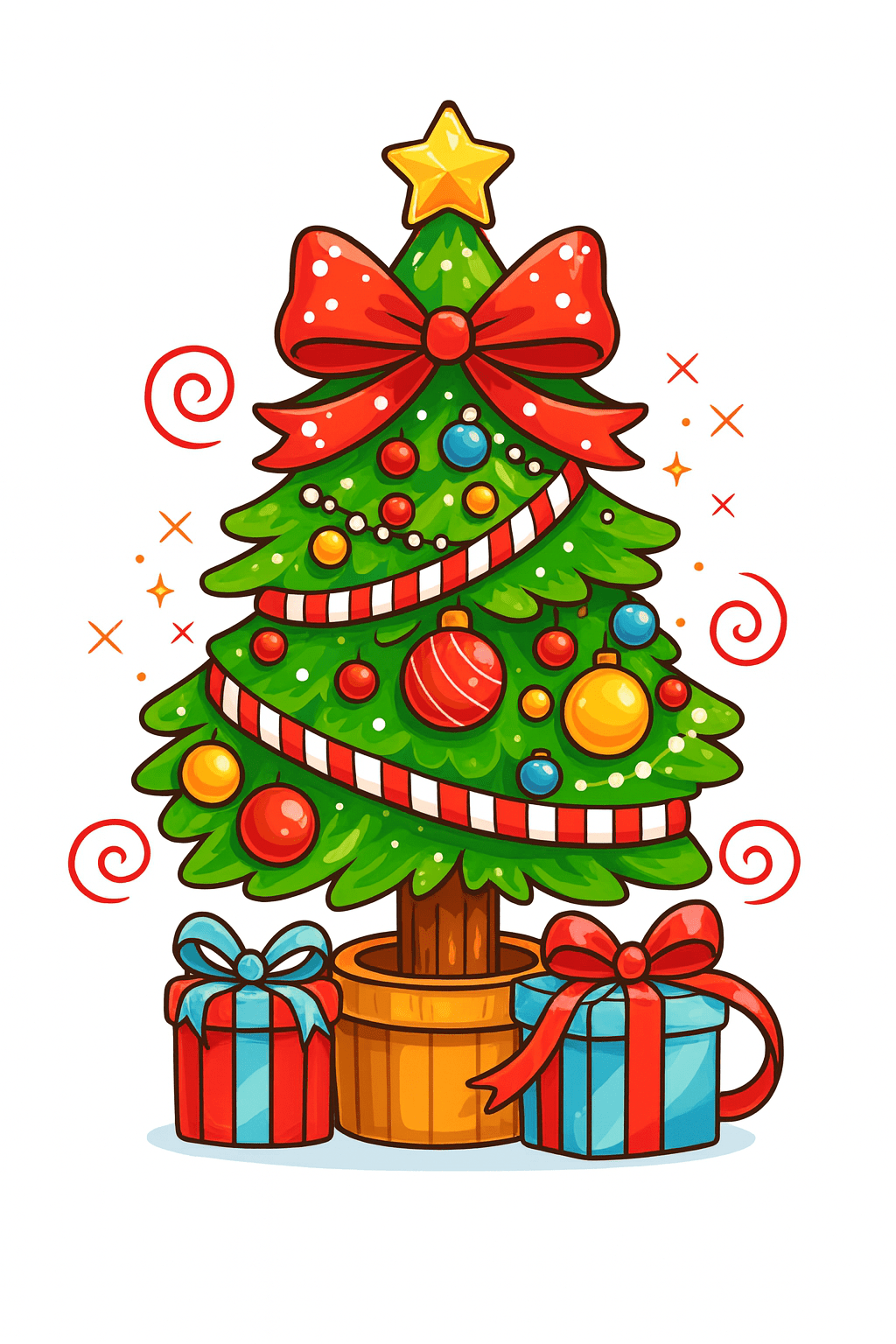 (TF)d166 Christmas Tree With Presents - Cross Stitch Pattern PDF