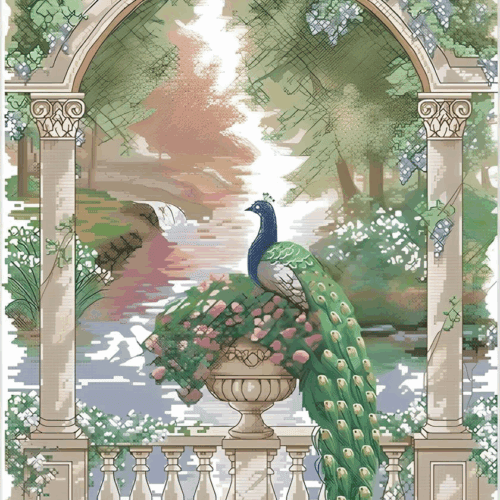 (TF)d19 Royal Peacock - Cross Stitch Pattern PDF