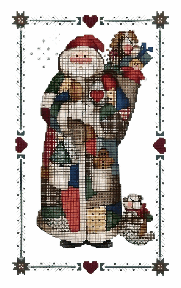 (SE)d23 Colorful Santa - Cross Stitch Design PDF
