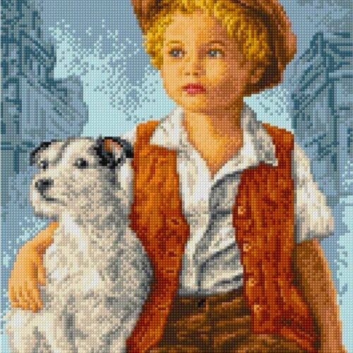 (TF)d149 Boy And Dog - Cross Stitch Pattern PDF