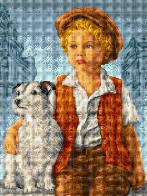 Boy And Dog - Cross Stitch Pattern PDF