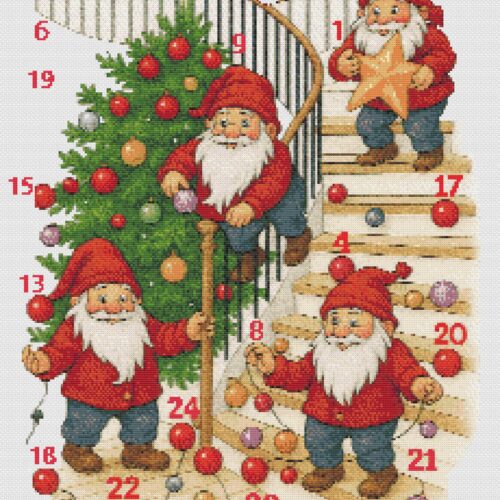 (SE)d7 Santa On Staircase - Cross Stitch Design PDF