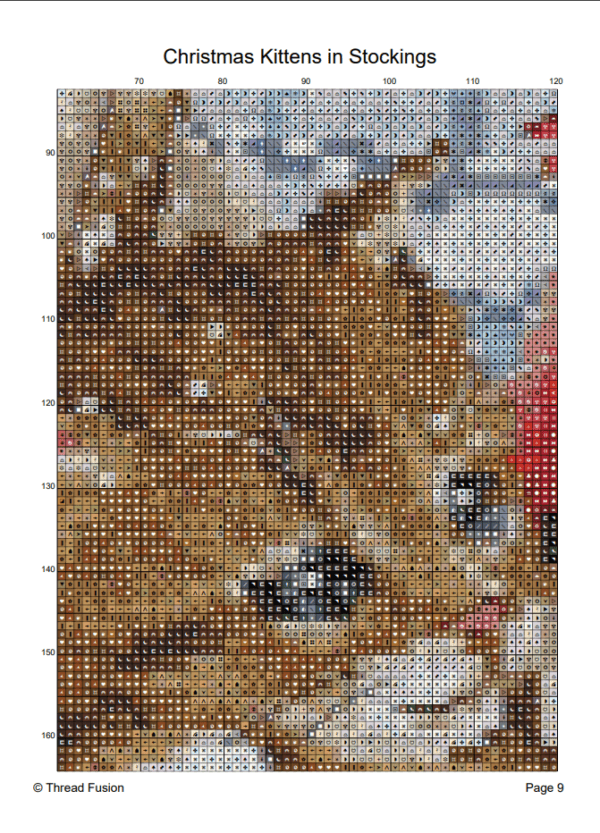Christmas Kittens in stocking - Cross Stitch Pattern PDF