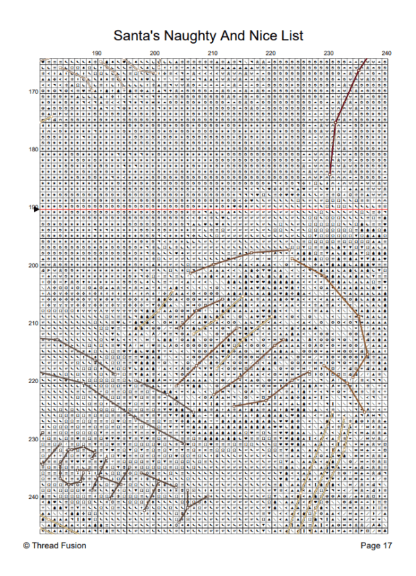 Santa's Naughty And Nice List - Cross Stitch Pattern PDF