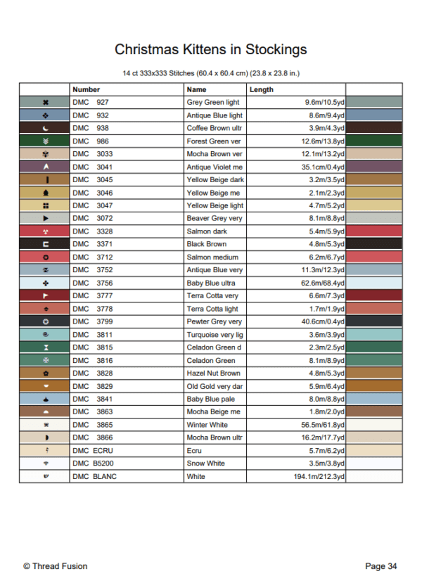 Christmas Kittens in stocking - Cross Stitch Pattern PDF