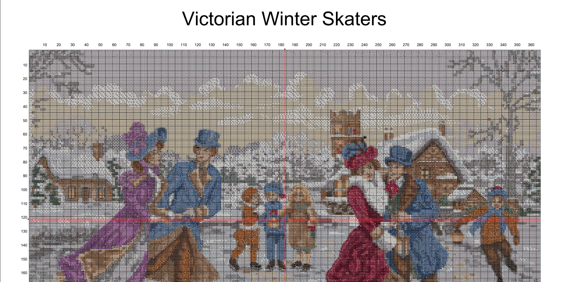 Victorian Winter Skaters – Cross Stitch Design PDF