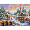 Christmas Village at Dusk - Cross Stitch Design PDF