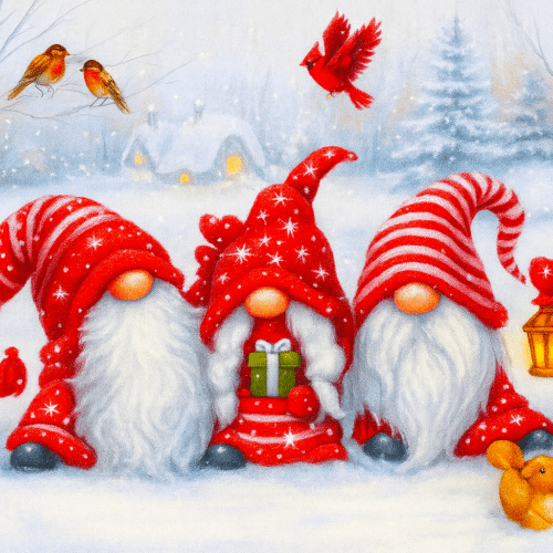 Three Christmas Gnomes