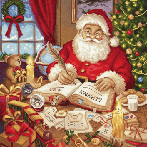 Santa's Naughty And Nice List - Cross Stitch Pattern PDF