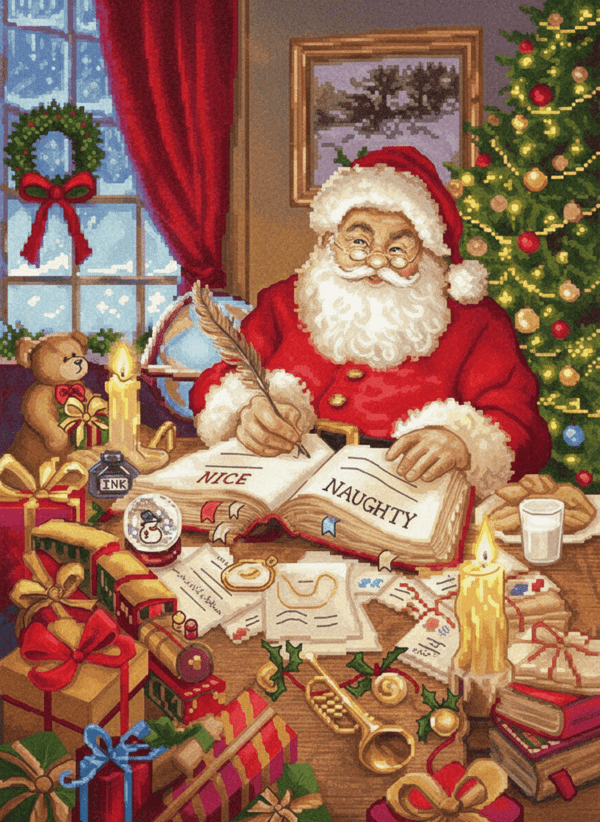 Santa's Naughty And Nice List - Cross Stitch Pattern PDF