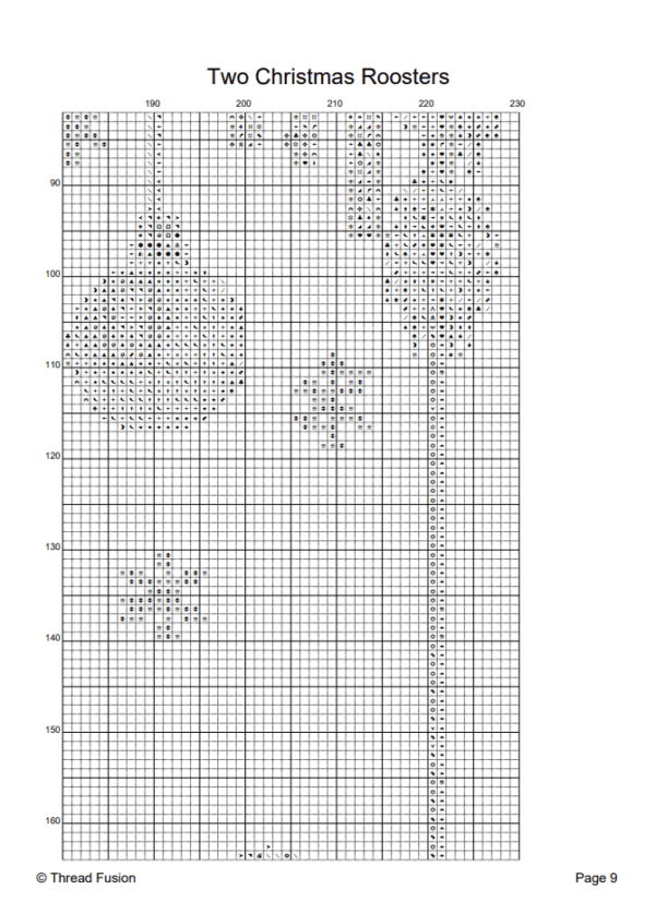Two Christmas Roosters – Cross Stitch Pattern PDF