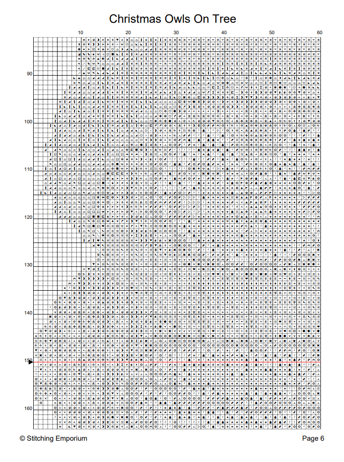 Christmas Owls On Tree – Cross Stitch Design PDF