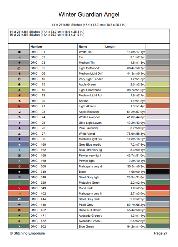 Winter Guardian Angel – Cross Stitch Design PDF