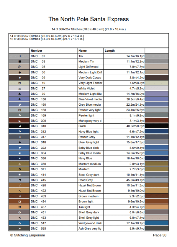 North Pole Santa Express – Cross Stitch Design PDF