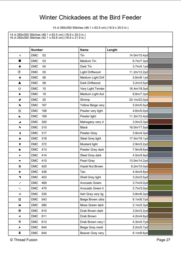 Winter Chickadees at the Bird Feeder – Cross Stitch Pattern PDF