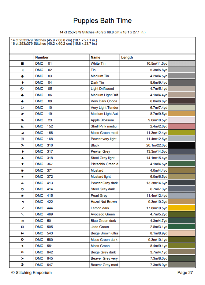 Puppies Bath Time – Cross Stitch Pattern PDF