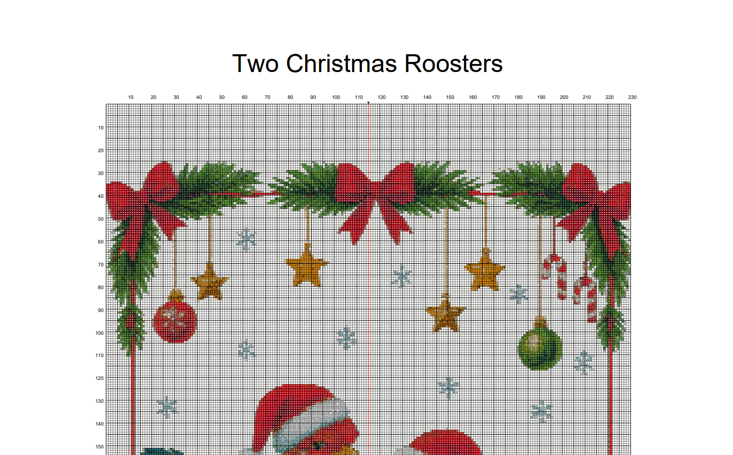 Two Christmas Roosters – Cross Stitch Pattern PDF