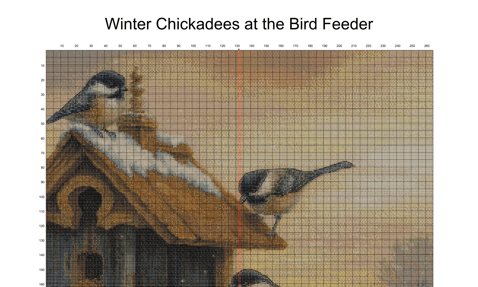 Winter Chickadees at the Bird Feeder – Cross Stitch Pattern PDF