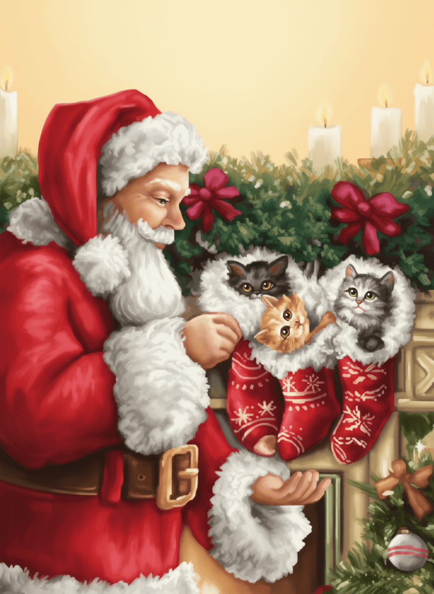 Santa Stocking Kittens – Cross Stitch Design PDF