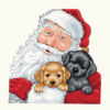 Santa Holding Two Puppies – Cross Stitch Design PDF