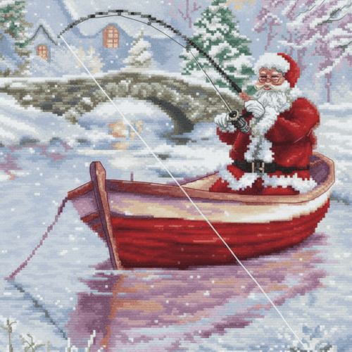 Santa’s Fishing Tale – Cross Stitch Design PDF