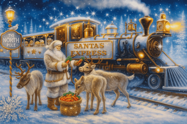 North Pole Santa Express – Cross Stitch Design PDF