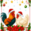 Two Christmas Roosters – Cross Stitch Pattern PDF