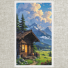 Mountain Cabin Pine Trees - Cross Stitch PDF - Elegant Needlework - Full Coverage - Detailed Stitch