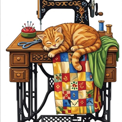 Cat On Sewing Table Cat on Sewing Table – Printable PDF Cross Stitch Pattern